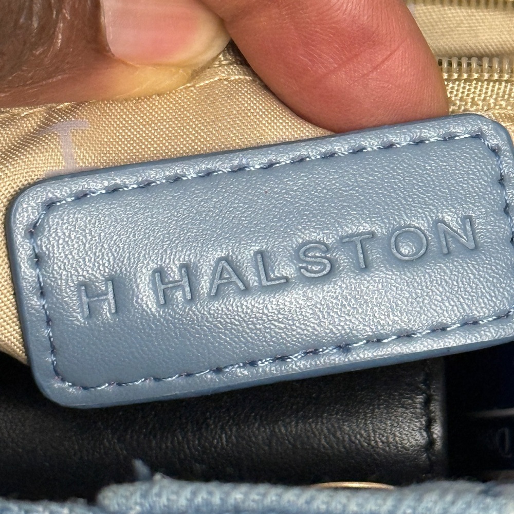 Halston Heritage Blue Denim Crossbody Bag - Picture 11 of 11